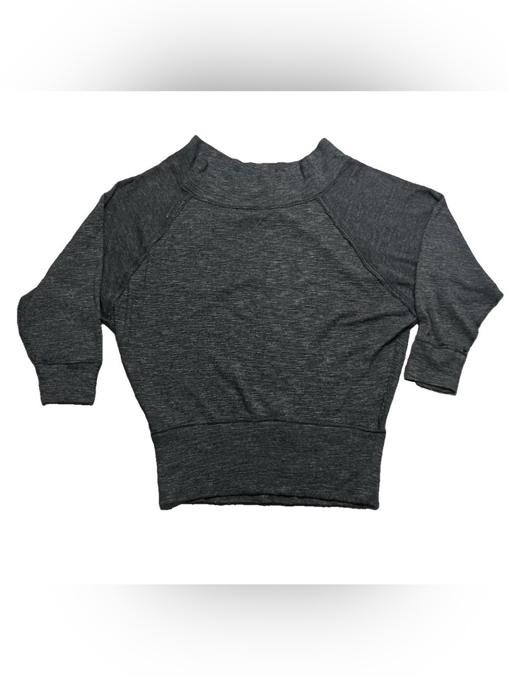 We The Free Free People Palisades Dolman Off Shoulder Sweatshirt Charcoal XS